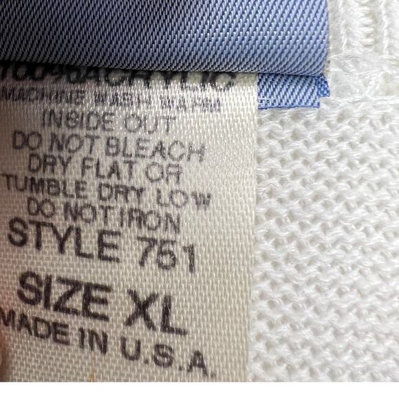 Norman Rockwell Grandpa V Neck Cardigan Sweater White Blue Pockets Size XL - Picture 6 of 10